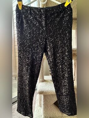 Antik Batik Black sequin dress pants NWT